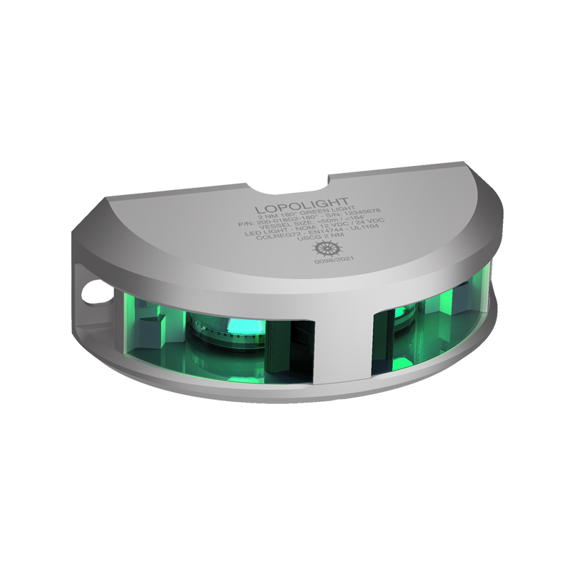 2nm 180° Green, silver anodized